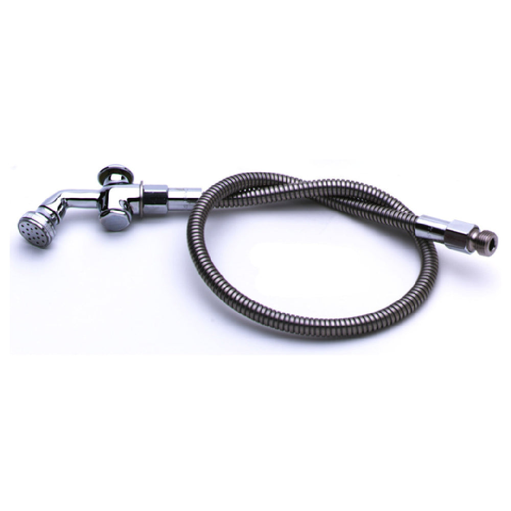 T&S Brass B-0101-60H Spray Valve Push Button Rosespray Head & 60" Flexible Stainless Steel Hose