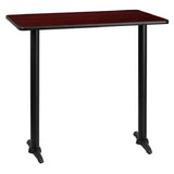 Flash Furniture XU-MAHTB-3042-T0522B-GG Table 42”W X 30”D X 43-1/8”H Bar Height