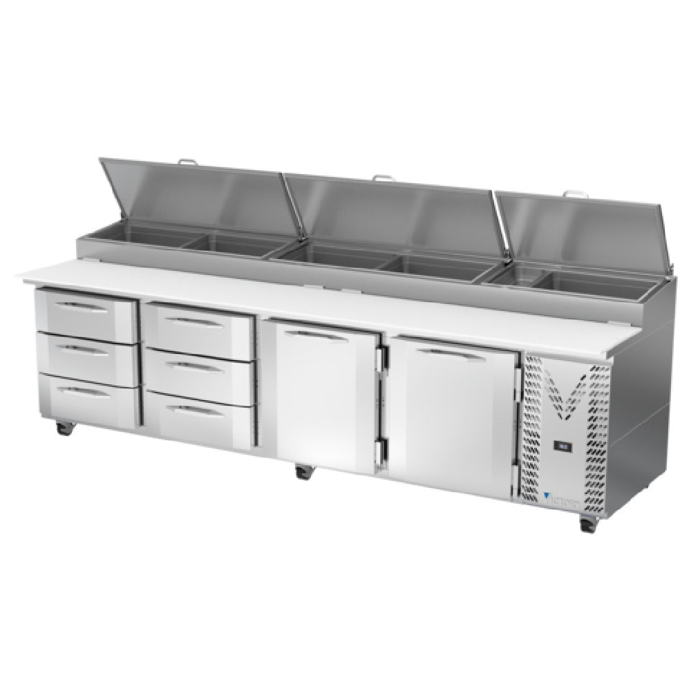 Victory VPPD119HC-6T - Pizza Prep Table, Powered By V-Core™, Four-section