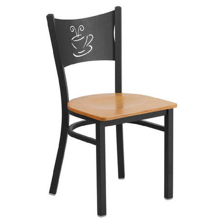 Flash Furniture XU-DG-60099-COF-NATW-GG Hercules Series Restaurant Chair Metal Back With Coffee Cutout