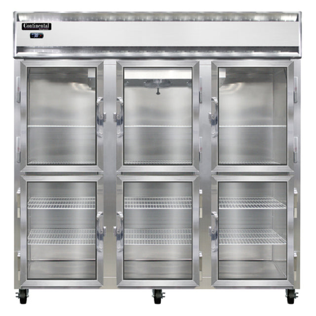 Continental Refrigerator 3RNGDHD Refrigerator Reach-in Display Three-section