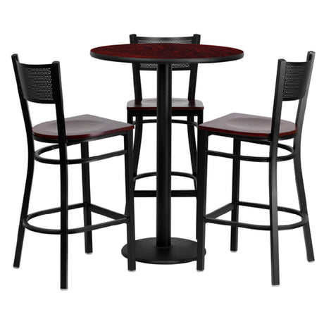 Flash Furniture MD-0017-GG Table And Bar Stool Set Includes (1) 30" Dia. X 42"H Table