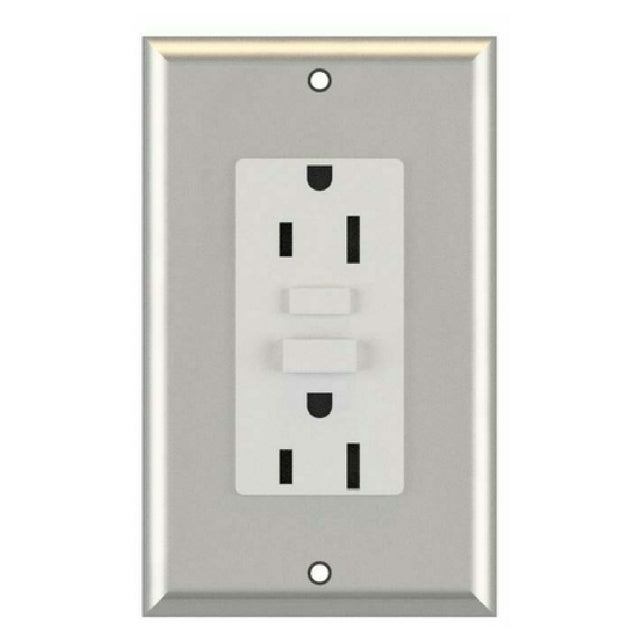 John Boos GFCI15A Heavy Duty UL Listed NEMA 5-15 GFCI Receptacle Stainless Steel Face Plate