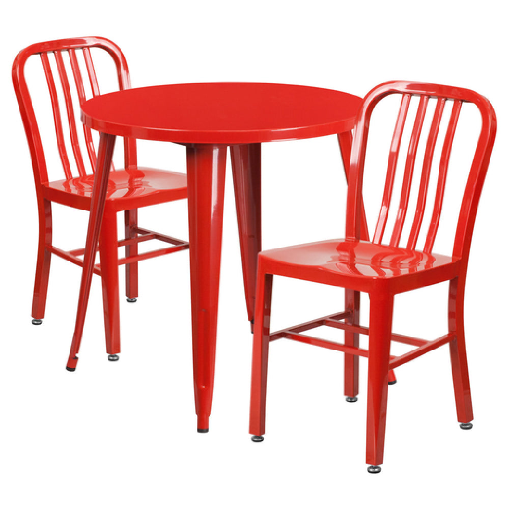 Flash Furniture CH-51090TH-2-18VRT-RED-GG Table And Chair Set Includes (1) 30" Dia. X 29-1/2"H Table