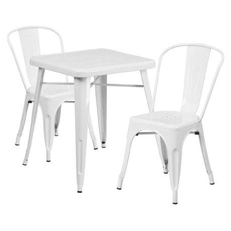 Flash Furniture CH-31330-2-30-WH-GG Table And Chair Set Includes (1) 23-3/4"W X 23-3/4"D X 29"H Table (footprint: 27-3/4"W X 27-3/4"D)