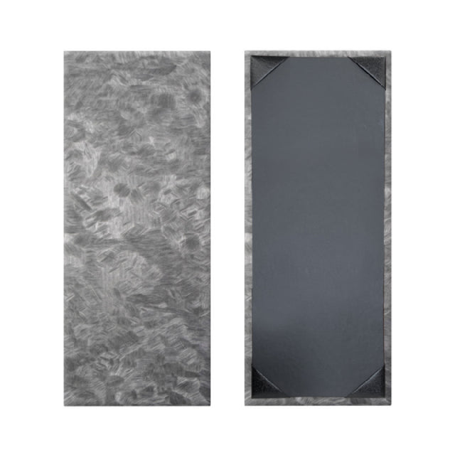 Risch MET-1V 4.25X11 Brushed Metallic Padded Faux-leather Menu Cover (specify Color)