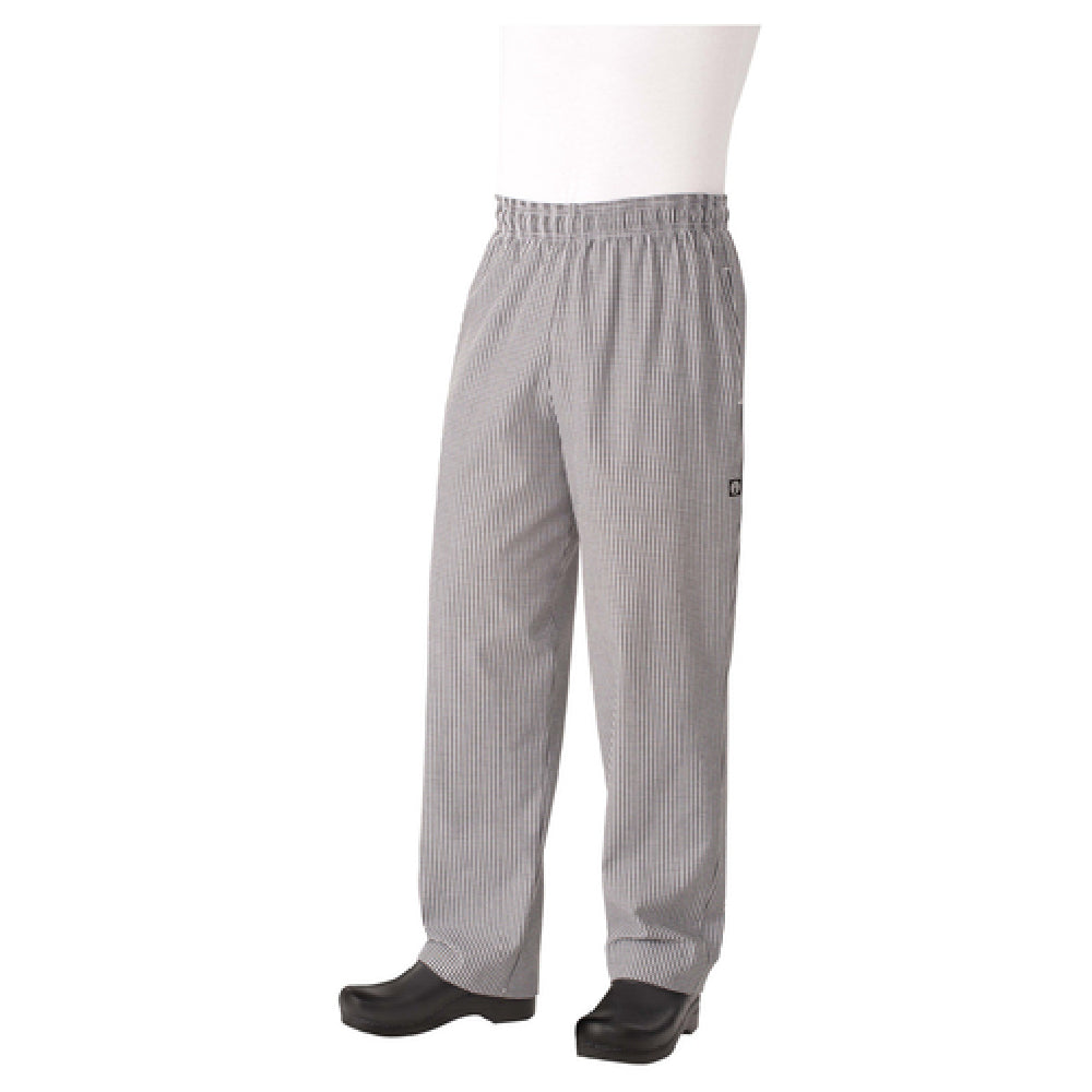 Chef Works NBCP000M Essential Baggy Pants Elastic Waistband With Drawstring Tapered Legs