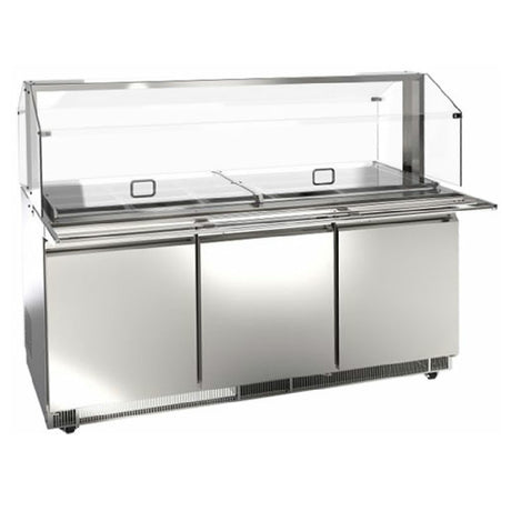 Omcan 50090 (PT-CN-1778-S-HC) Refrigerated Prep Table Three-section 72"W