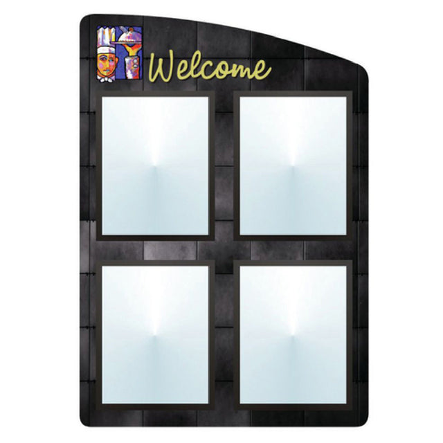 Hubert 48024 - Menu Board, 4-pocket, Wall-mount