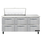 Continental Refrigerator SW72N18M-D Mighty Top Sandwich Unit 72"W 20.6 Cu Ft Capacity