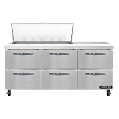 Continental Refrigerator SW72N18M-D Mighty Top Sandwich Unit 72"W 20.6 Cu Ft Capacity