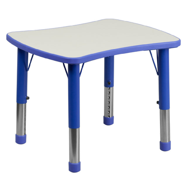 Flash Furniture YU-YCY-098-RECT-TBL-BLUE-GG Preschool Activity Table 26-5/8"W X 21-7/8"D X 14-1/2" To 23-1/2" Adjustable Height