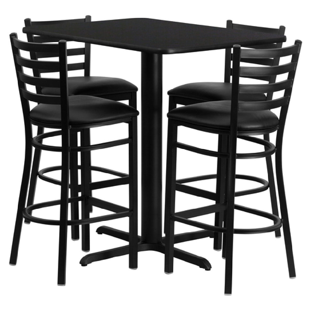 Flash Furniture HDBF1017-GG Table And Bar Stool Set Includes (1) 24"W X 42"D X 42"H Table