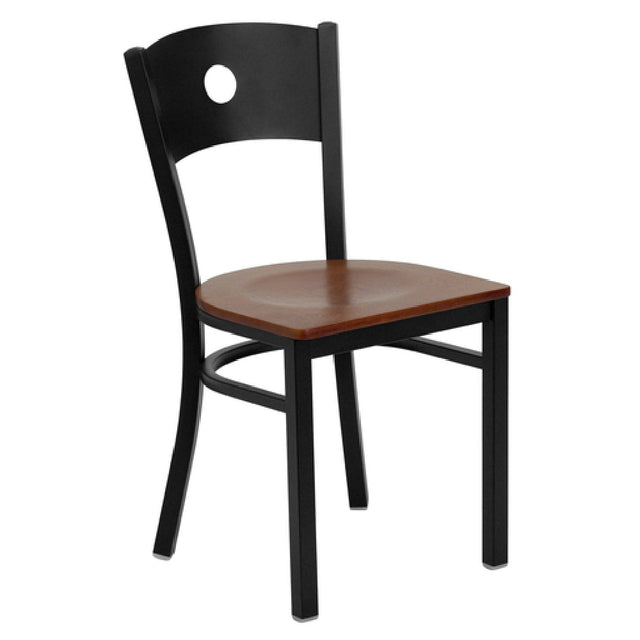 Flash Furniture XU-DG-60119-CIR-CHYW-GG Hercules Series Restaurant Chair Metal Back With Circle Cutout