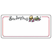 Hubert 74292 - Laser Labels, "Sandwiches" Heading, 3-1/2" X 1-5/8"H