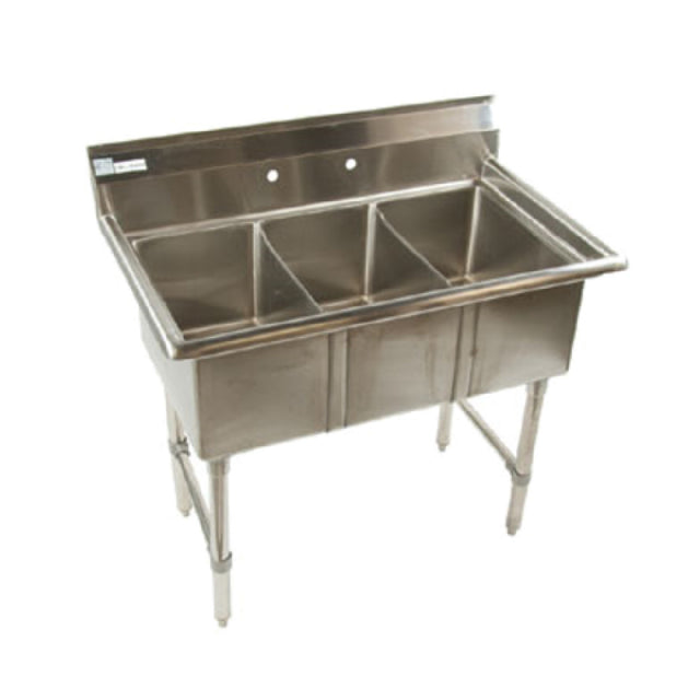 Klinger's Trading ECS3SM Economy Sink Three Compartment 41"W X 25-1/2"D X 41"H