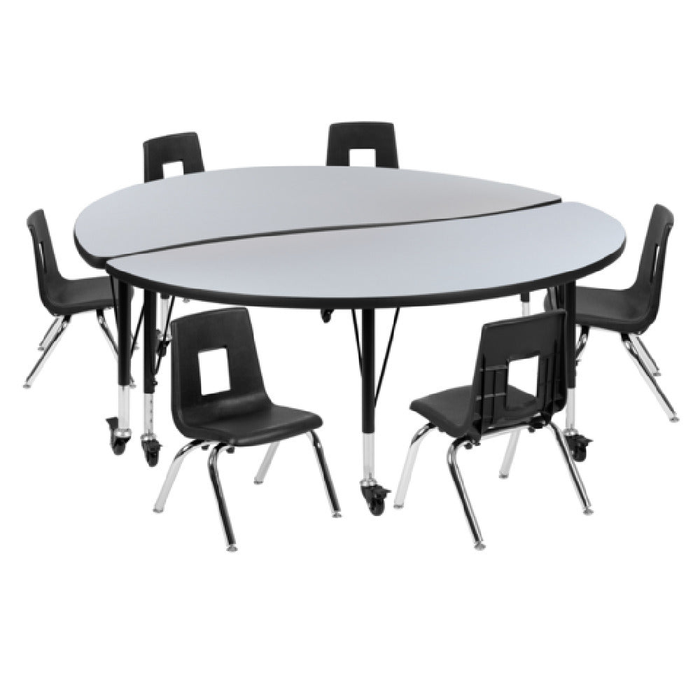 Flash Furniture XU-GRP-12CH-A60-HCIRC-GY-T-P-CAS-GG Emmy Activity Table And Chair Set