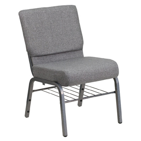 Flash Furniture XU-CH0221-GY-SV-BAS-GG Hercules Series Extra Wide Stacking Church Chair