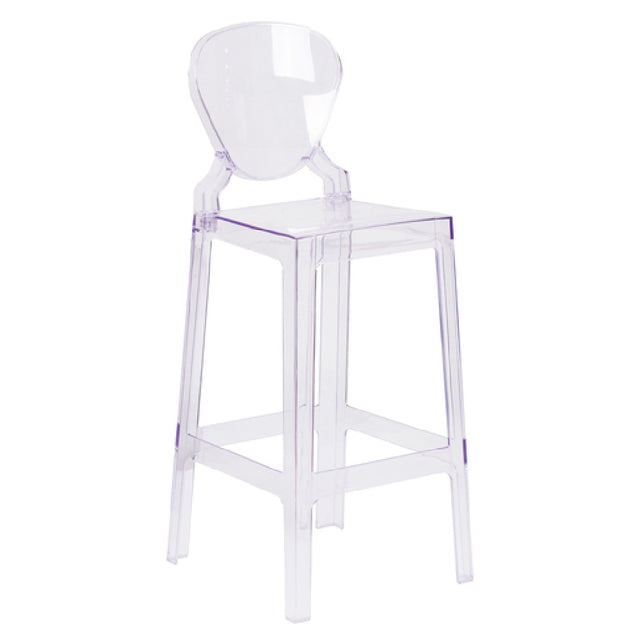 Flash Furniture OW-TEARBACK-29-GG Ghost Bar Stool 330 Lb. Weight Capacity Tear Back