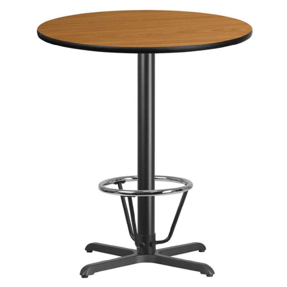 Flash Furniture XU-RD-36-NATTB-T3030B-3CFR-GG Table 36" Dia. X 43-1/8"H Bar Height