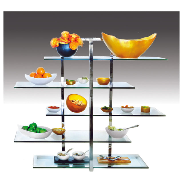 Steelite DW5TC 5 Tier Rectangle Riser 36.0"W X 11.0"D X 41.0"H Mixed Materials