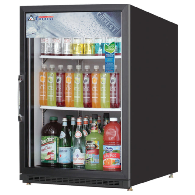 Everest Refrigeration EMGR5B Reach-In Glass Door Merchandiser Refrigerator One-section