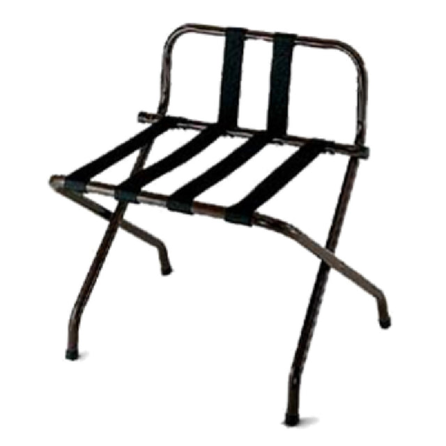Central Specialties 1055B-BL-BL Luggage Rack 24-1/4"W X 16"D X 26-1/2"H High Back With Webbing