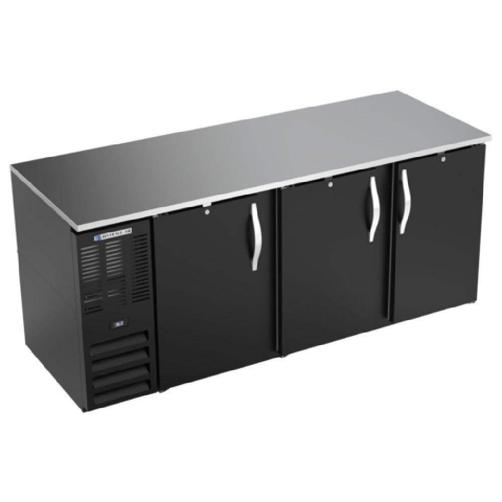 Beverage Air BB78HC-B - Refrigerated Back Bar Storage Cabinet, Three-section, 78"W X 30-3/8"D X 34"H