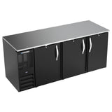 Beverage Air BB78HC-B - Refrigerated Back Bar Storage Cabinet, Three-section, 78"W X 30-3/8"D X 34"H