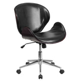 Flash Furniture SD-SDM-2240-5-MAH-BK-GG Bentwood Swivel Conference Chair 32" To 35-1/4" Adjustable Height