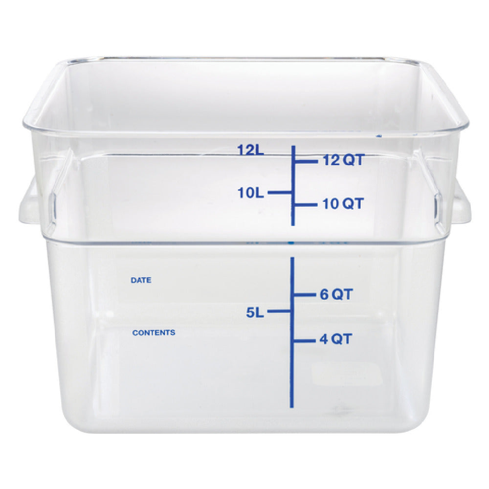 Hubert 10359 - HUBERT® 12 Qt Clear Plastic Storage Container - 11"L X 11"W X 8 1/4"D