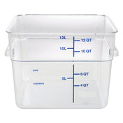 Hubert 10359 - HUBERT® 12 Qt Clear Plastic Storage Container - 11"L X 11"W X 8 1/4"D