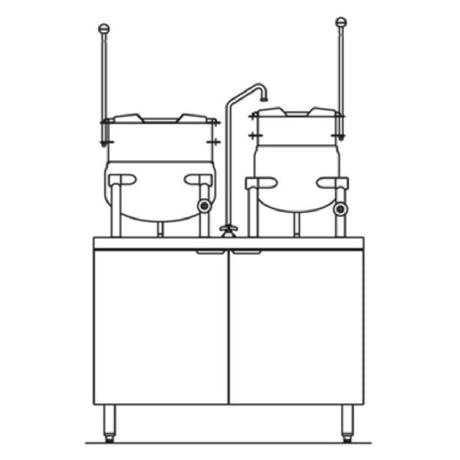 Crown Steam EMT-10-6_208/60/1 Kettle/Cabinet Assembly Electric (1) 10 Gallon & (1) 6 Gallon Tilting Kettles