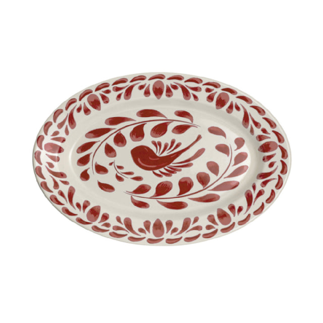 Steelite A121P142 - Oval Platter Rolled Edge, 12.25" X 9.125", Paloma Coral