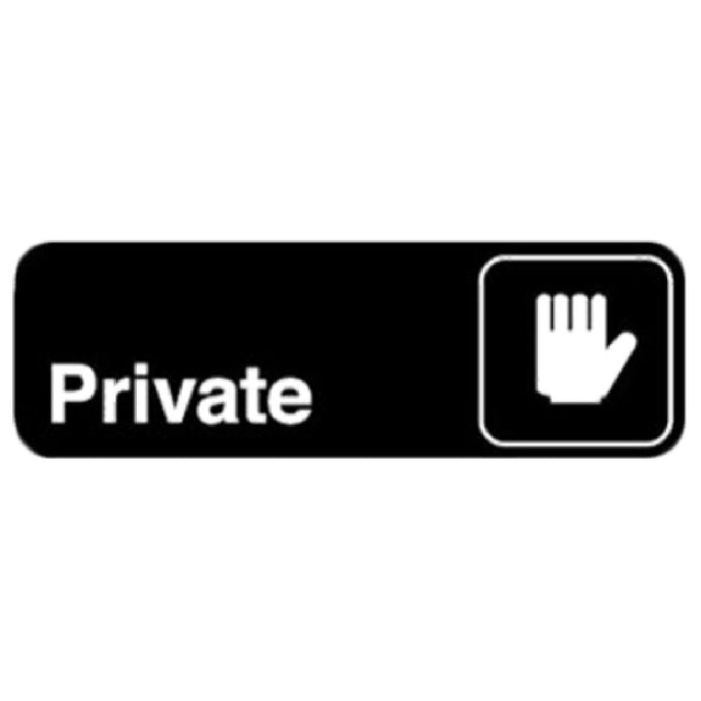 Royal Industries ROY 394505 Sign 3" X 9" "Private"