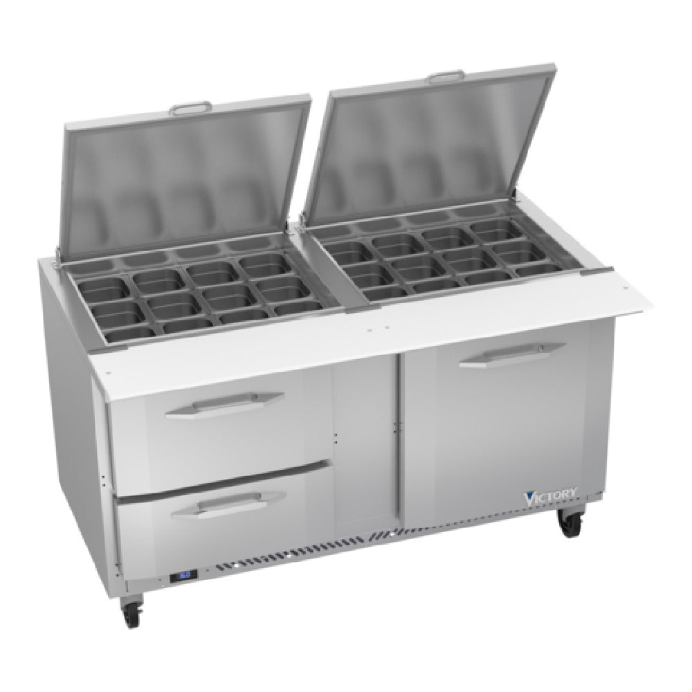 Victory VSPD60HC-24B-2 UltraSpec™ Series Big Top Sandwich Prep Table Powered By V-Core™