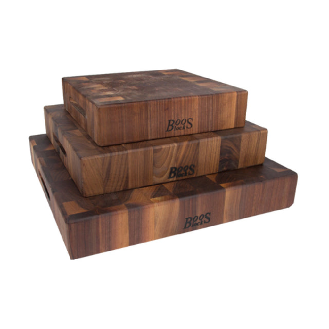 John Boos WAL-CCB183-S Chinese Chopping Block 18"W X 18"D X 3" Thick End Grain Construction