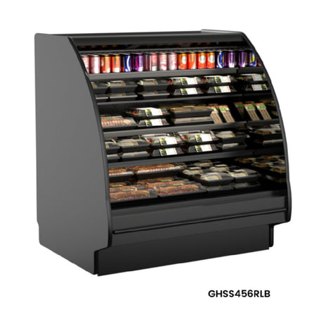 Structural Concepts GHSS556RLB (CURVED) - Fusion® Refrigerated Self-Service Case With Curved Profile