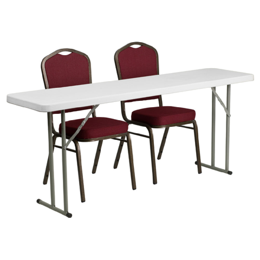 Flash Furniture RB-1872-1-GG Folding Training Table And Chair Set Includes (1) 72"W X 18"D X 29"H Folding Table