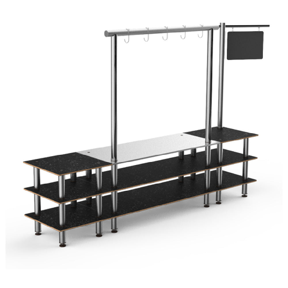 Steelite MGCMLA02MSXF Mogogo Buffet Solutions Modular Pro Salsa Bar Station 3-tier