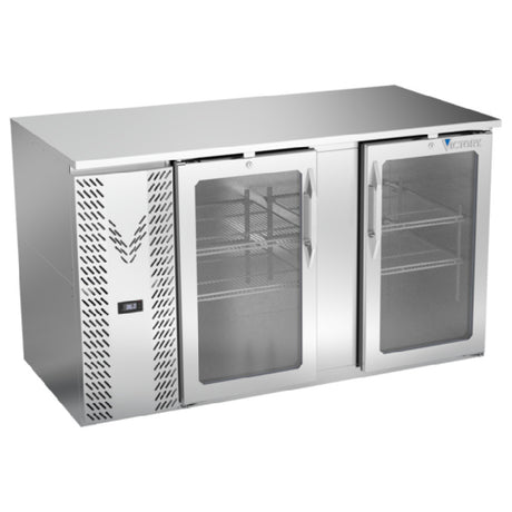 Victory VBB58HC-G-S - Back Bar Refrigerator, Two-section, 58"W X 29-11/16”D X 34"H