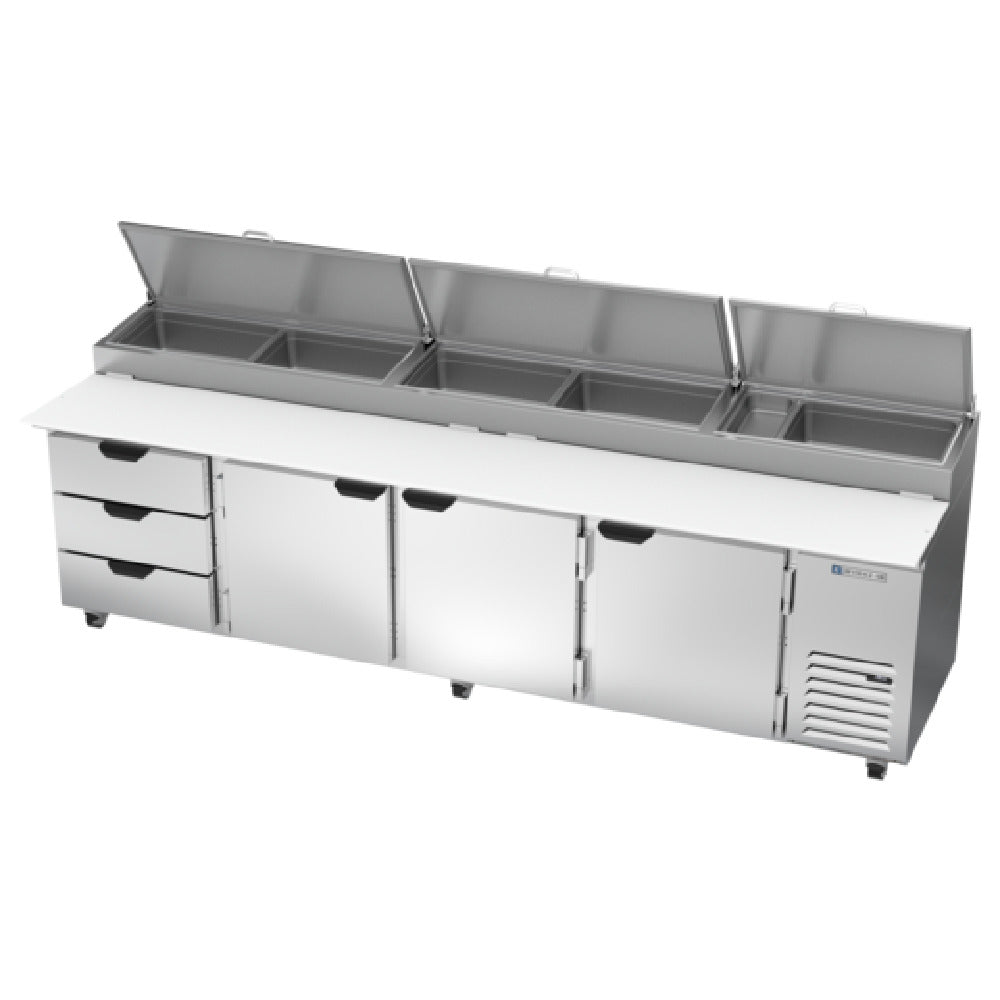 Beverage Air DPD119HC-3 Pizza Top Refrigerated Counter Four-section 119"W