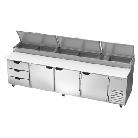 Beverage Air DPD119HC-3 Pizza Top Refrigerated Counter Four-section 119"W