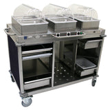 Cadco CBC-HHH-L4-4 MobileServ® Mobile Hot Buffet Cart (3) Hot Full Size Buffet Servers