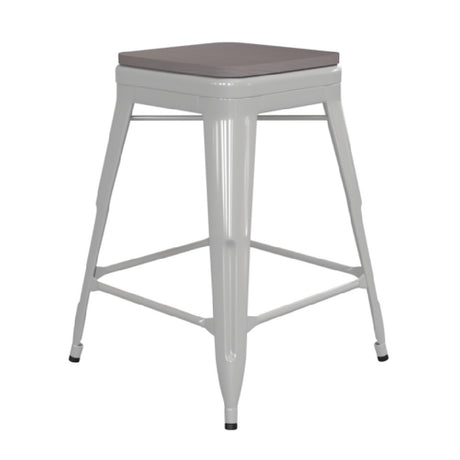 Flash Furniture CH-31320-24-WH-PL2G-GG Kai Bar Stool 500 Lb. Weight Capacity Counter Height