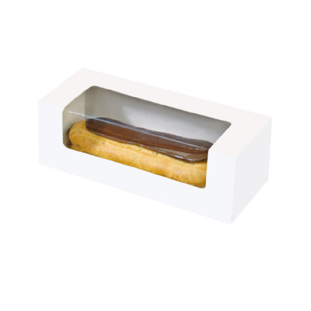 PacknWood 210CCLAIRPLA - Cardboard Pastry Box With PLA Window: 5.9" L X 2.36" W X 1.96" H