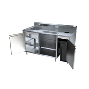 NBR Equipment BEV-T6030L Beverage Table/Counter 60"W With 14" X 16" X 12" Deep Sink On Left