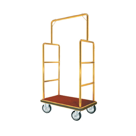 Aarco LC-1B Luggage Cart 24"W X 42"L X 72"H 1-1/2" Dia. Tubular Brass Frame