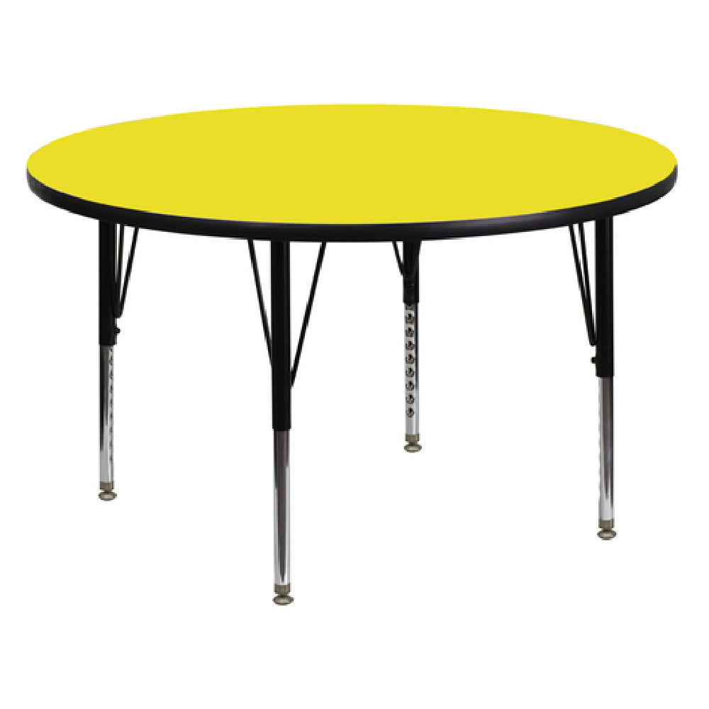 Flash Furniture XU-A48-RND-YEL-H-P-GG Activity Table 48" Dia. X 16-1/4" To 25-1/4" Adjustable Height