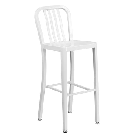 Flash Furniture CH-61200-30-WH-GG Bar Stool 500 Lb. Weight Capacity Vertical Slat Back